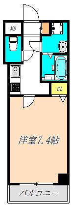 S-RESIDENCE緑橋駅前(1K/4階)の間取り写真