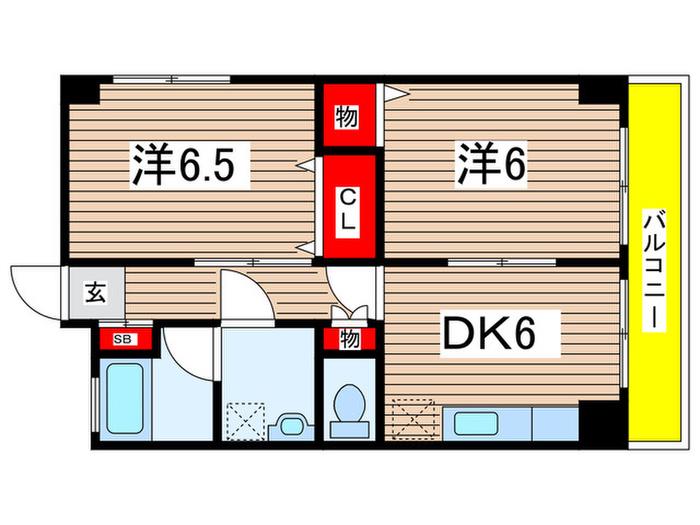 綾瀬リージェントマンション(2DK/1階)の間取り写真