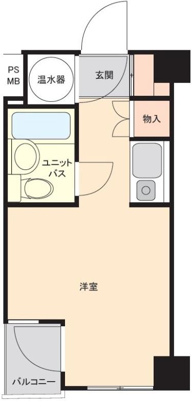 ハイベール三田(ワンルーム/3階)の間取り写真