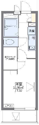 レオパレスフォレ流山(1K/2階)の間取り写真