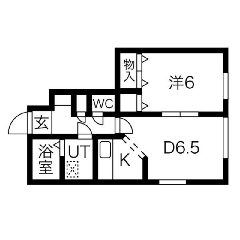 カレッジサイドいくね(1DK/3階)の間取り写真