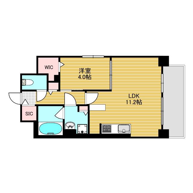 ルシア新大阪(1LDK/4階)の間取り写真