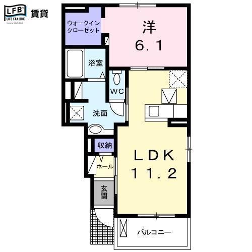 ミレ・ルーチェA(1LDK/1階)の間取り写真