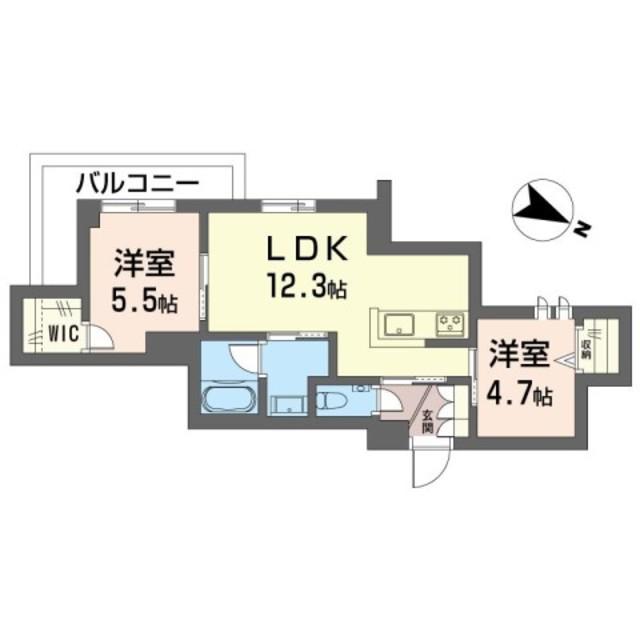 フォレスト(2LDK/3階)の間取り写真
