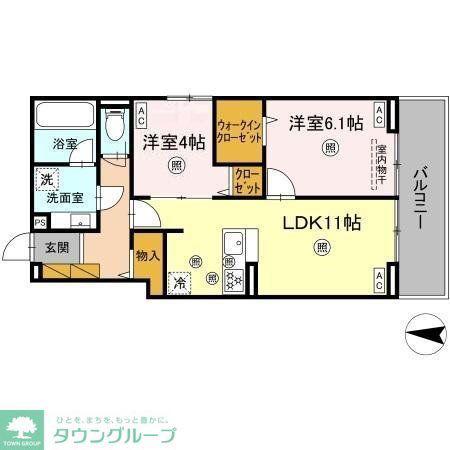 B-KUBUS(2LDK/2階)の間取り写真