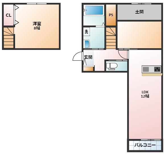 ルミウス(1LDK/1階)の間取り写真