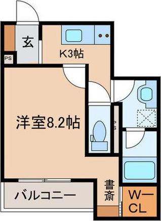 ECRASOLE安城(1K/4階)の間取り写真