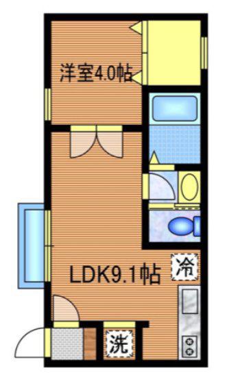 西武新宿線 武蔵関駅 徒歩12分 2階建 築5年(1LDK/2階)の間取り写真