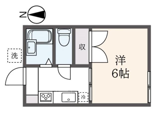 第2コーポ山路(1K/2階)の間取り写真
