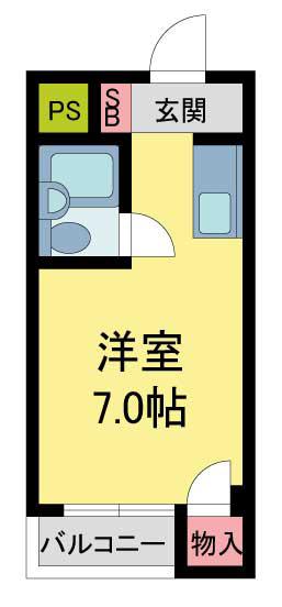 ハイツホリデー(ワンルーム/1階)の間取り写真