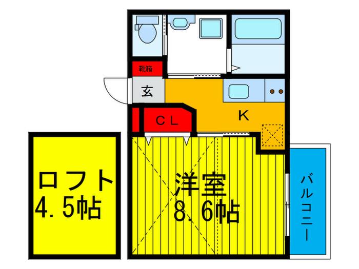 レジデンス ナンワ 香里園(1K/1階)の間取り写真