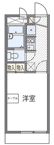 メゾンエスアイユ(1K/1階)の間取り写真