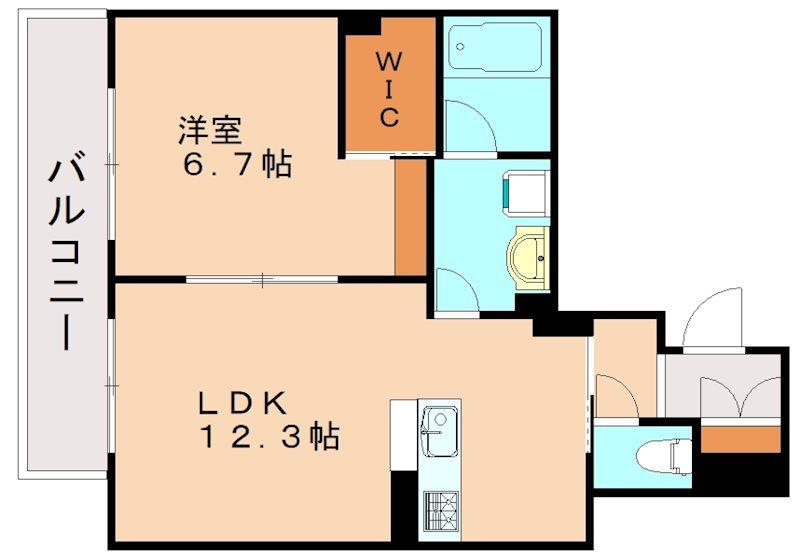 シャーメゾン優蒼(1LDK/2階)の間取り写真
