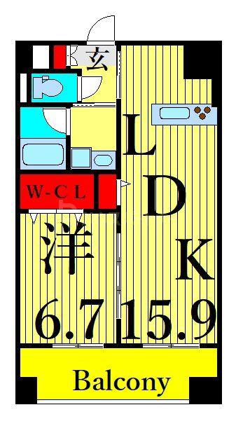 シュトランドコルブ(1LDK/4階)の間取り写真