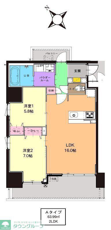 果樹園ST(2LDK/10階)の間取り写真