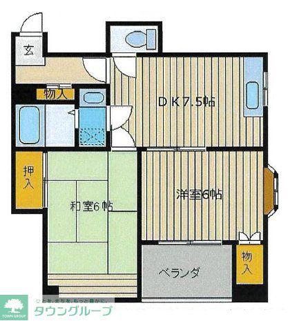 メゾンアサカ(2DK/3階)の間取り写真