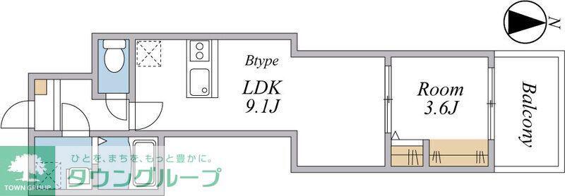 ROSE GARDEN(1LDK/1階)の間取り写真