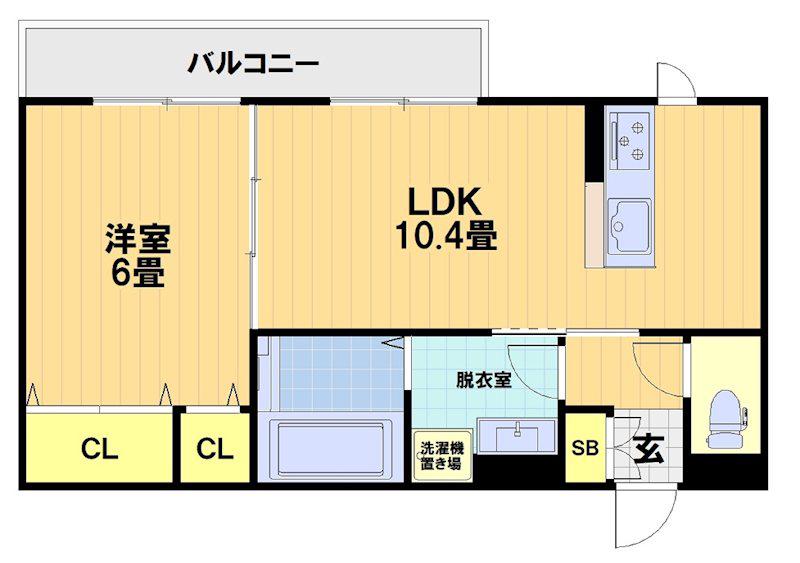 アグレアブル(1LDK/2階)の間取り写真