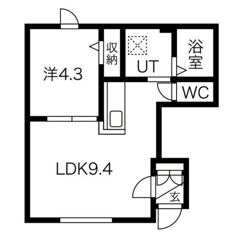 ラピスI(1LDK/1階)の間取り写真