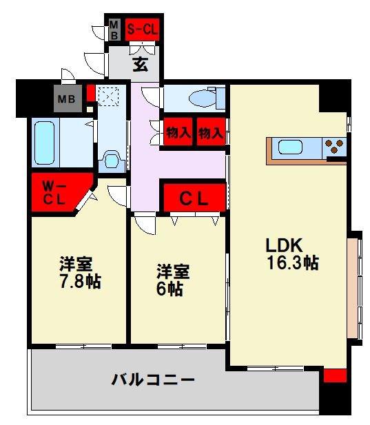 ダ・ヴィンチ(2LDK/10階)の間取り写真