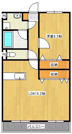 エスポア(1LDK/3階)の間取り写真