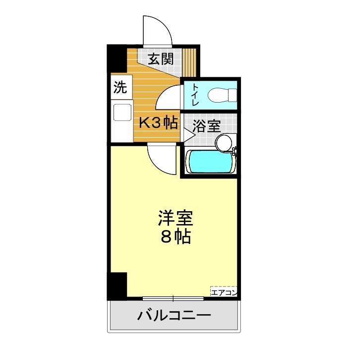 パラディアン一の宮(1K/7階)の間取り写真