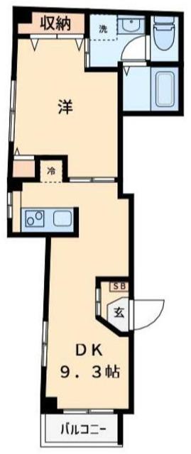 CASA CHIARA(1DK/1階)の間取り写真