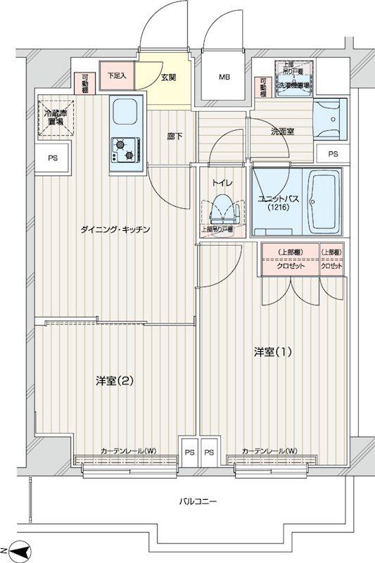 ルーブル本羽田(2DK/6階)の間取り写真