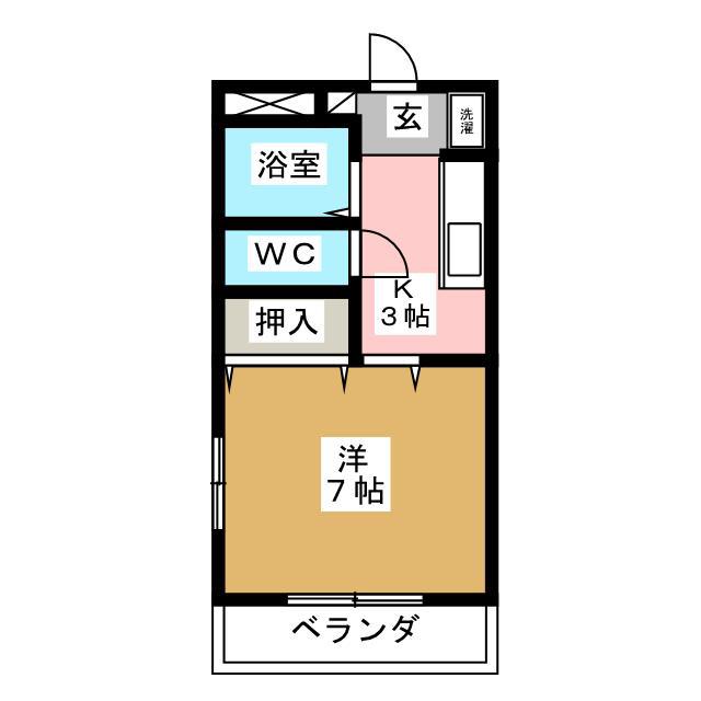 おおみなみ(1K/2階)の間取り写真