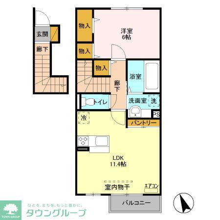 アイウィンド(1LDK/2階)の間取り写真
