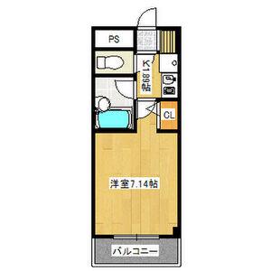 カレッジハイツ春日井(1K/2階)の間取り写真