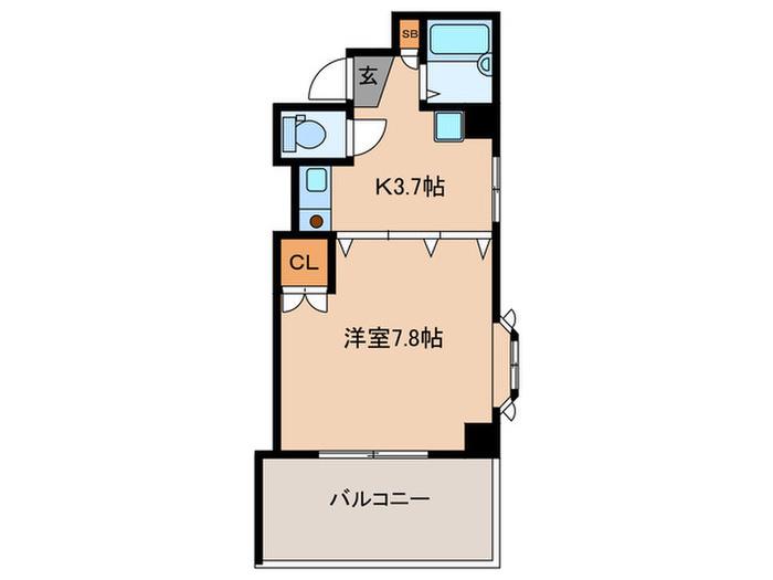 アンゴロパラッツォ(1K/2階)の間取り写真