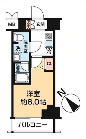 LUMEED横濱末吉町(1K/10階)の間取り写真