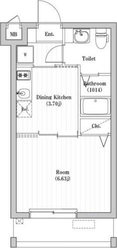 アーバンパーク六町(1DK/5階)の間取り写真