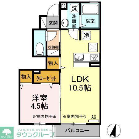 フィオーレ/ルミエール ルミエール(1LDK/1階)の間取り写真