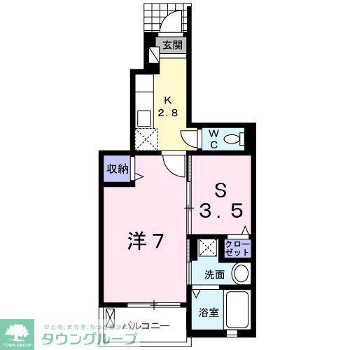 モンテ アン フレッシュ(1SK/1階)の間取り写真