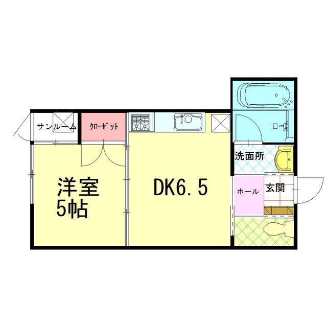 BLOOM(1DK/1階)の間取り写真