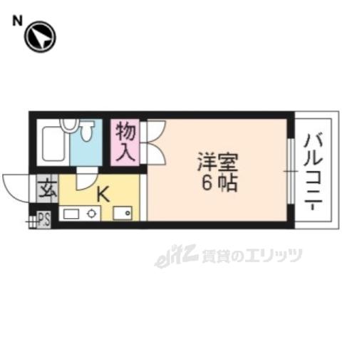 アルティ紫野(1K/4階)の間取り写真