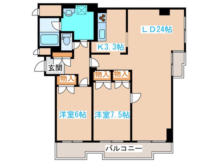 リージェントブランドビル(2LDK/4階)の間取り写真