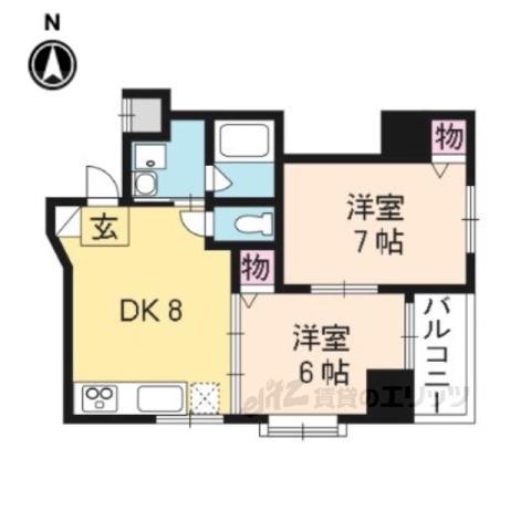 グランドールⅡ(2LDK/5階)の間取り写真