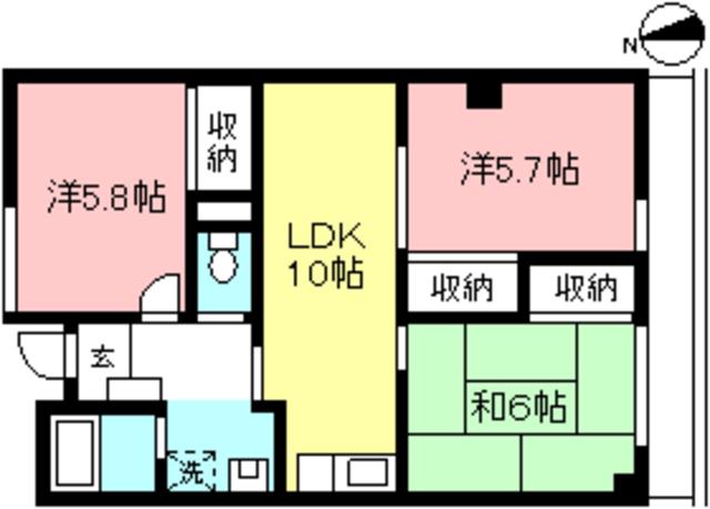 プリマヴィラ(3LDK/3階)の間取り写真