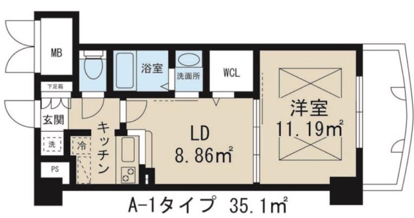 ノルデンタワー天神橋アネックス(1LDK/2階)の間取り写真
