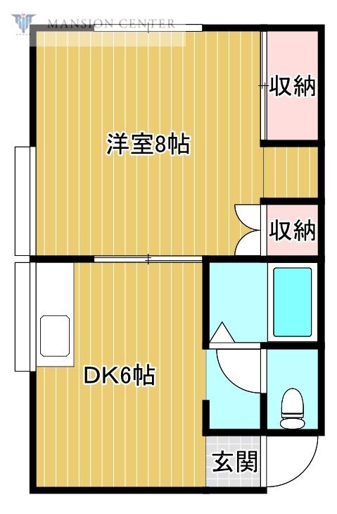 コーポマルイI(1DK/2階)の間取り写真