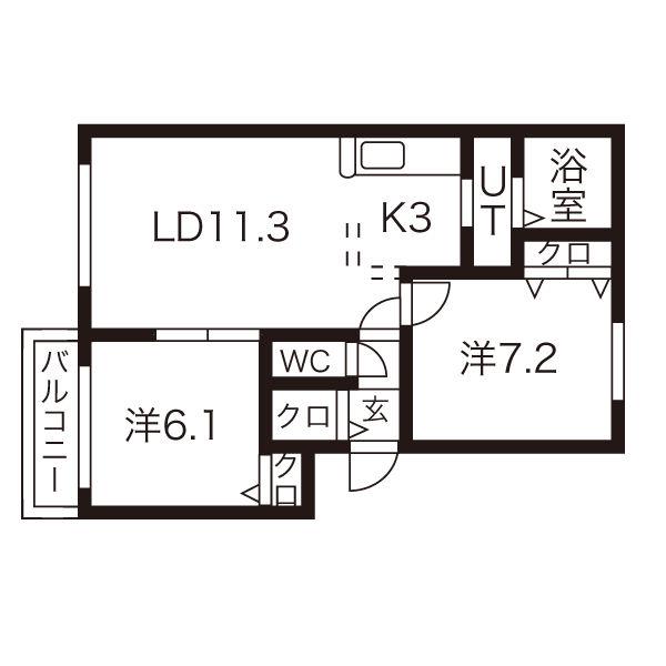 グランシャリオ(1LDK/1階)の間取り写真