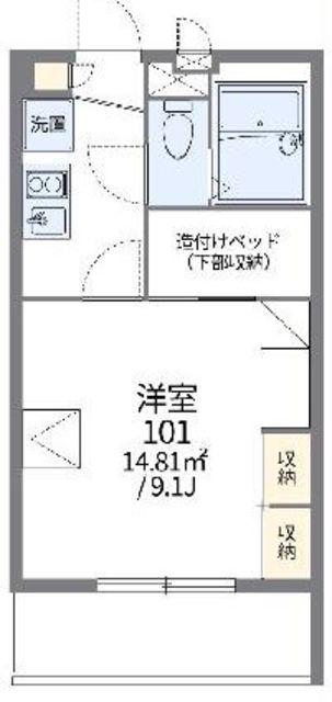 レオパレスコート ヤヒロ II(1K/2階)の間取り写真