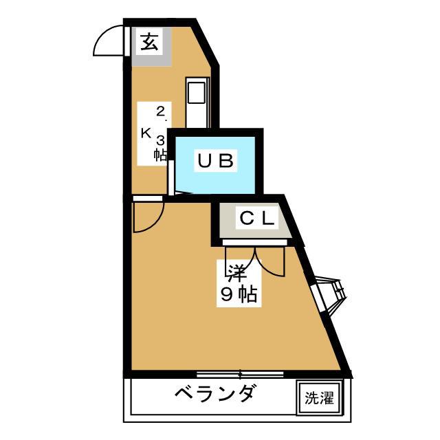 シャトーM(1K/3階)の間取り写真