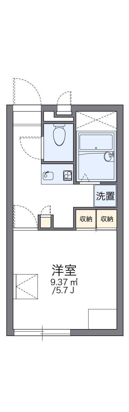 レオパレスヒルズ稗田(1K/2階)の間取り写真