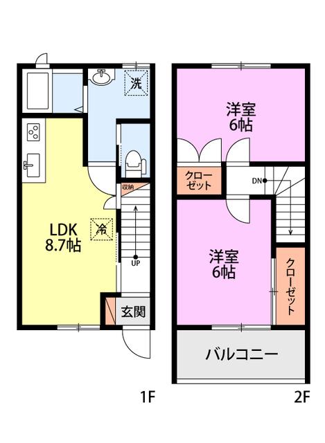 ロンチ・クワトロ(2LDK/1階)の間取り写真