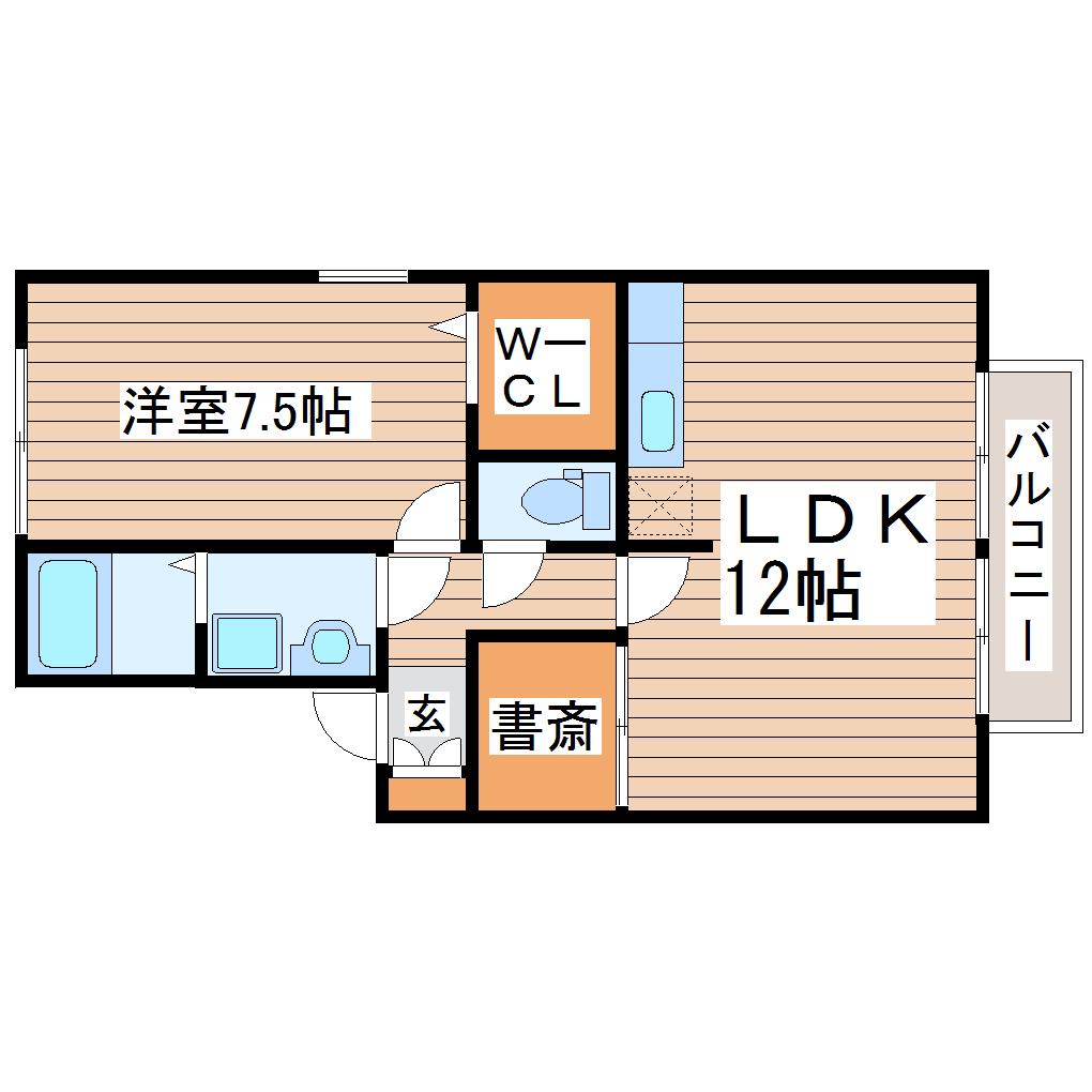 プロスペリテIII(1SLDK/1階)の間取り写真