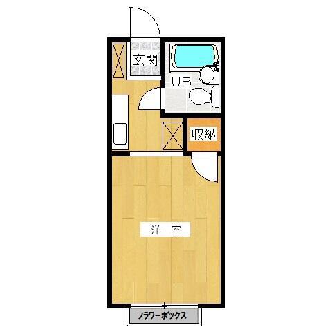 メゾンいずみ(ワンルーム/2階)の間取り写真
